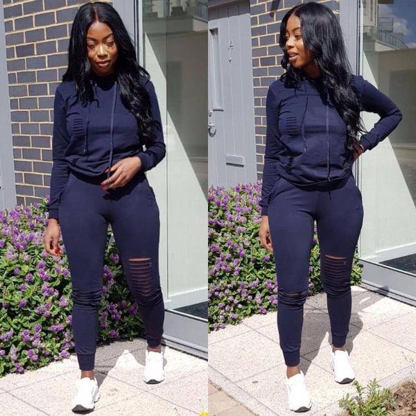 hole tracksuit 2 piece set women pant and solid full sleeve female pants set elastic waist women matching, White
hole tracksuit 2 piece set women pant and solid full sleeve female pants set elastic waist women matching, White