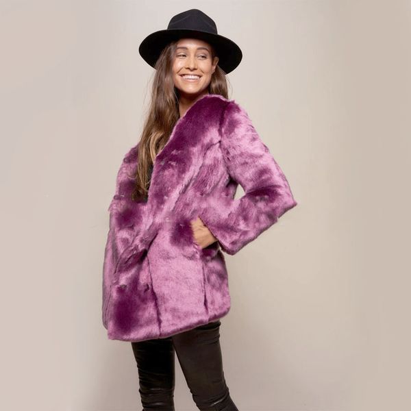 purple design imitation cashmere women's fur coat high-quality stand-up collar, retro comfort, mth, fashion travel and commute, Black
purple design imitation cashmere women's fur coat high-quality stand-up collar, retro comfort, mth, fashion travel and commute, Black