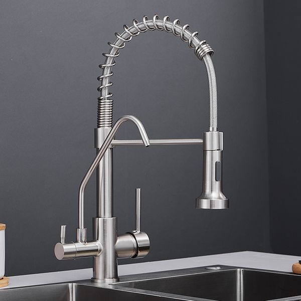 2021 new nickel pull down faucet dual spouts 360 swivel handheld shower kitchen mixer crane cold 2 outlet spring taps 7b23
2021 new nickel pull down faucet dual spouts 360 swivel handheld shower kitchen mixer crane cold 2 outlet spring taps 7b23