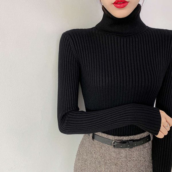high collar sweater bottomed shirt women's clothing autumn and winter 2020 new foreign style with thickened repair tight knit, White;black
high collar sweater bottomed shirt women's clothing autumn and winter 2020 new foreign style with thickened repair tight knit, White;black