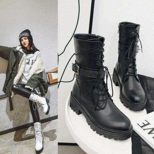 boots military ladies combat ankle chunky heels lace up buckle punk shoes all sz, Black
boots military ladies combat ankle chunky heels lace up buckle punk shoes all sz, Black