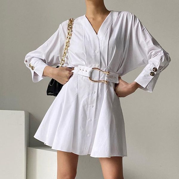 casual dresses 2021 korean early autumn vestidos female v-neck single-breasted loose ruffled shirt mini dress with belt dk1228, Black;gray
casual dresses 2021 korean early autumn vestidos female v-neck single-breasted loose ruffled shirt mini dress with belt dk1228, Black;gray