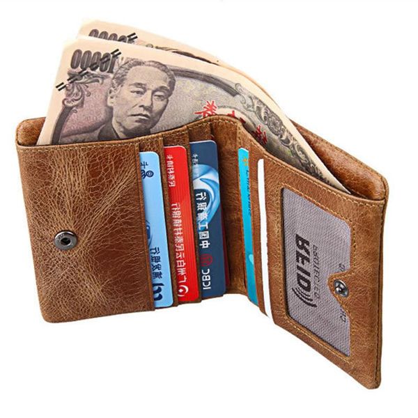 men leather short wallet retro crazy horse leather clutch, Red;black
men leather short wallet retro crazy horse leather clutch, Red;black