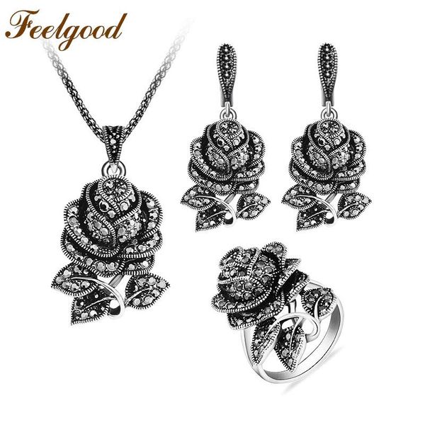 earrings & necklace feelgood vintage silver color jewellery set fashion black crystal rose flower jewelry sets for women wedding party gift
earrings & necklace feelgood vintage silver color jewellery set fashion black crystal rose flower jewelry sets for women wedding party gift