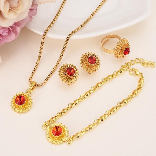 earrings & necklace ethiopian jewelry red crystal cz sets necklaces/clip earrings/ring/braceletgold color africa bride wedding habesha eritr, Silver
earrings & necklace ethiopian jewelry red crystal cz sets necklaces/clip earrings/ring/braceletgold color africa bride wedding habesha eritr, Silver