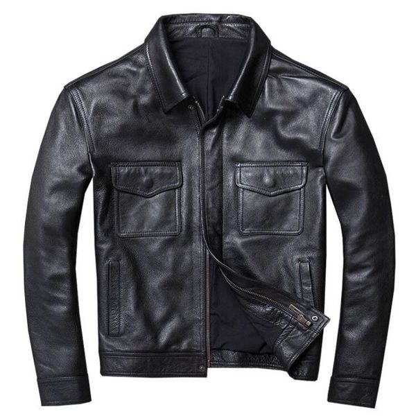 men's leather & faux 2021 spring autumn plus oversize 3xl 4xl vintage male genuine cow coat man's motorcycle biker jacket a090, Black
men's leather & faux 2021 spring autumn plus oversize 3xl 4xl vintage male genuine cow coat man's motorcycle biker jacket a090, Black