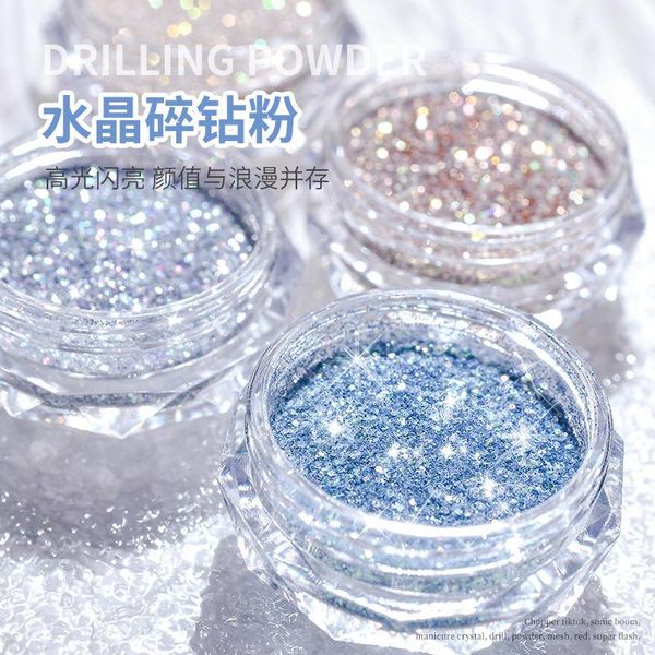 nail art decorations ultra-flash crystal micro-drill 8-color set crushing drill powder crushed diamond flash bright fine, Silver;gold 
nail art decorations ultra-flash crystal micro-drill 8-color set crushing drill powder crushed diamond flash bright fine, Silver;gold