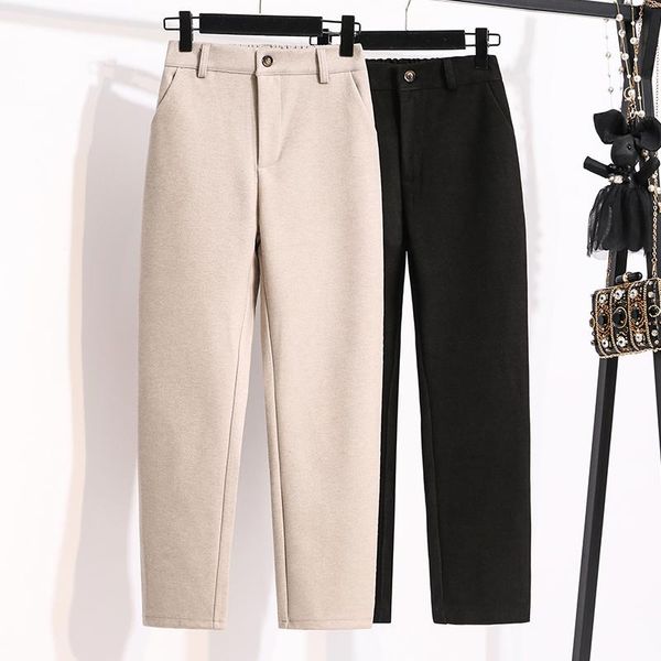 women's pants & capris oversize 5xl women trouser thick wool&blends female 2021 autumn winter casual ladies harem warm anklet length pa, Black;white
women's pants & capris oversize 5xl women trouser thick wool&blends female 2021 autumn winter casual ladies harem warm anklet length pa, Black;white