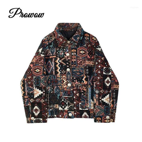 women's jackets high street women autumn fashion vintage coat turn down collar printed ethnic loose cropped jacket brand design clothi, Black;brown
women's jackets high street women autumn fashion vintage coat turn down collar printed ethnic loose cropped jacket brand design clothi, Black;brown