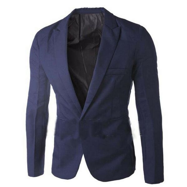 men's suits & blazers men solid color long sleeve lapel one button pocket blazer slim suit coat, White;black
men's suits & blazers men solid color long sleeve lapel one button pocket blazer slim suit coat, White;black