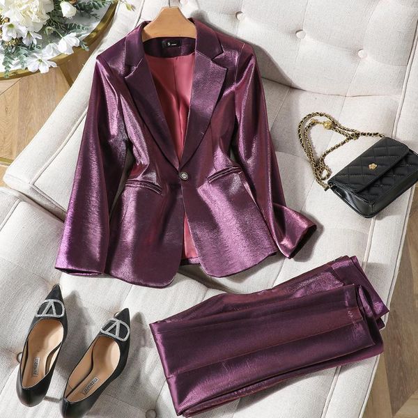 women's two piece pants office ladies women slim formal pant suit for work female long sleeve purple green solid set blazer, White
women's two piece pants office ladies women slim formal pant suit for work female long sleeve purple green solid set blazer, White