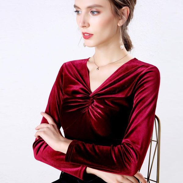 velvet retro autumn 2019 new women blouse shirts velvet fold vintage v-neck slim bottoming blusa women's 198i1, White
velvet retro autumn 2019 new women blouse shirts velvet fold vintage v-neck slim bottoming blusa women's 198i1, White