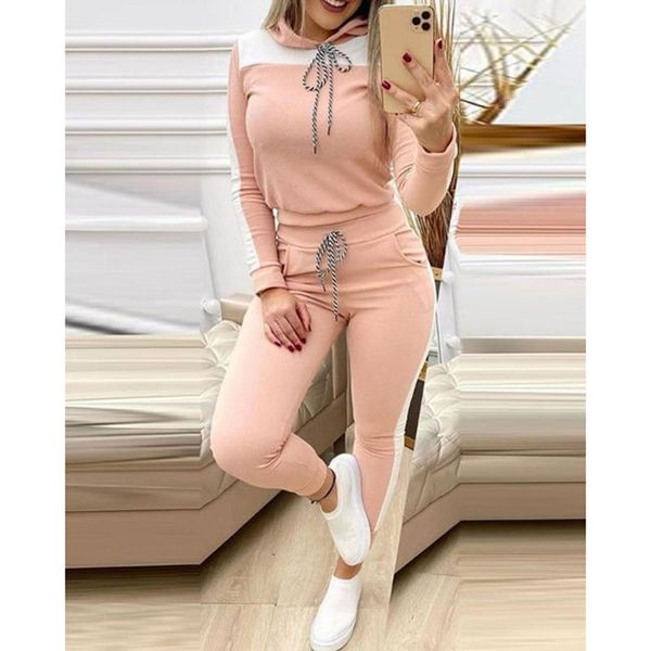 women's two piece pants tracksuit 2021 casual lace-up hooded hoodie high waist pocket solid skinny full pant autumn set sj8649v, White
women's two piece pants tracksuit 2021 casual lace-up hooded hoodie high waist pocket solid skinny full pant autumn set sj8649v, White