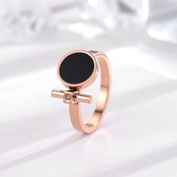 cool rose gold plated black enameled engagement ring jewelry for women gift, Silver
cool rose gold plated black enameled engagement ring jewelry for women gift, Silver