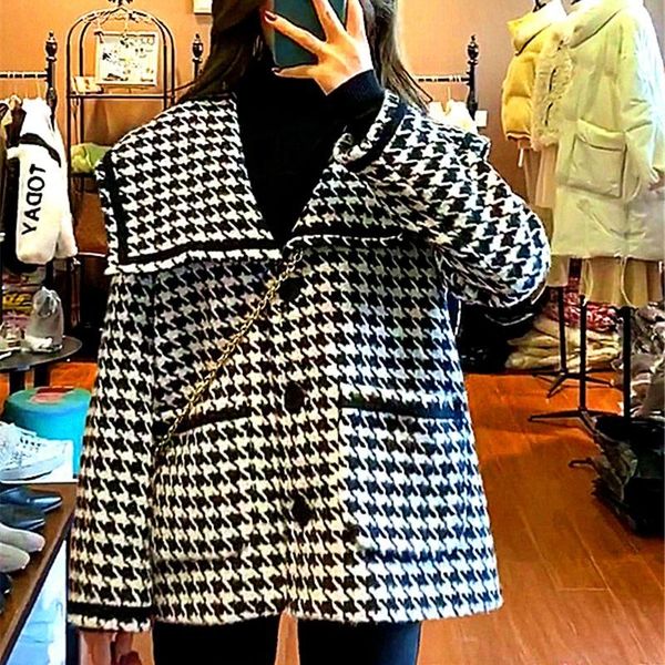 women's jackets elegant houndstooth coats women 2021 turn-down collar single breasted fall office lady vintage outerwear autumn, Black;brown
women's jackets elegant houndstooth coats women 2021 turn-down collar single breasted fall office lady vintage outerwear autumn, Black;brown