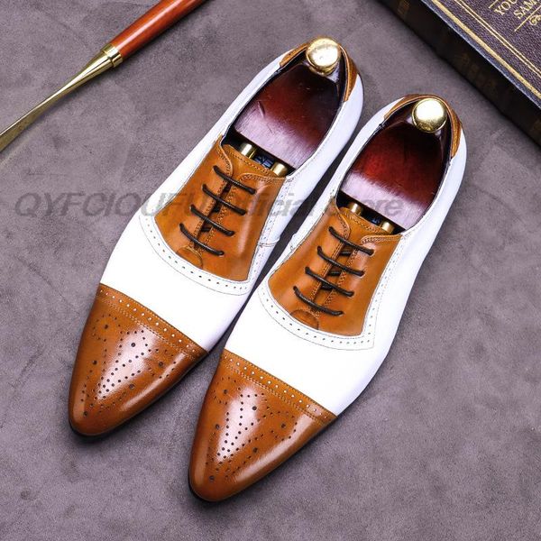 pointed toe mens oxford dress shoes genuine leather handmade splicing lace-up brogue classic party wedding formal shoes for men, Black
pointed toe mens oxford dress shoes genuine leather handmade splicing lace-up brogue classic party wedding formal shoes for men, Black