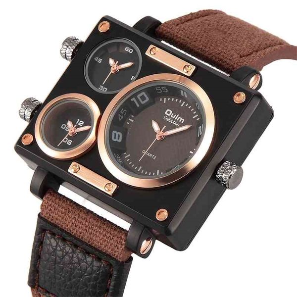 fashion quartz watch men sport military pilot army oversize 3 time zones rectangle wrist for man canvas nylon strap 210728, Slivery;brown
fashion quartz watch men sport military pilot army oversize 3 time zones rectangle wrist for man canvas nylon strap 210728, Slivery;brown