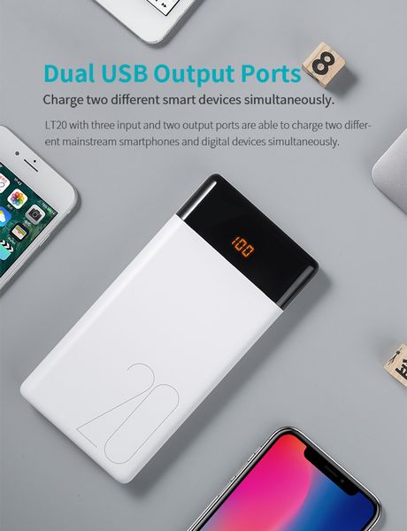 lt20 2.4a power bank 100000mah portable charging powerbank 20000 mah external battery charger poverbank
lt20 2.4a power bank 100000mah portable charging powerbank 20000 mah external battery charger poverbank