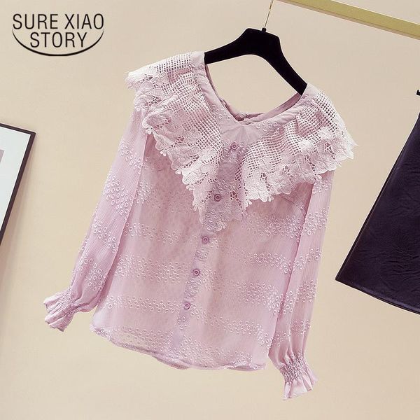 2021 office floral ruffles v neck women blouse autumn lace chiffon shirt women long sleeve plus size pullovers ladies 11158, White
2021 office floral ruffles v neck women blouse autumn lace chiffon shirt women long sleeve plus size pullovers ladies 11158, White