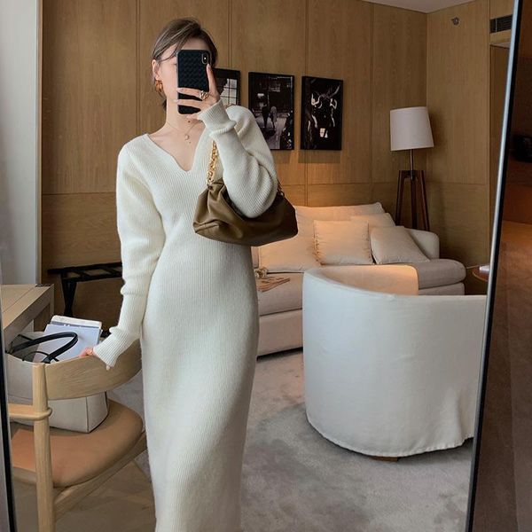 casual dresses autumn winter woman white knitted midi female v neck elegant clothes ladies long sleeve bodycon sweater a106, Black;gray
casual dresses autumn winter woman white knitted midi female v neck elegant clothes ladies long sleeve bodycon sweater a106, Black;gray