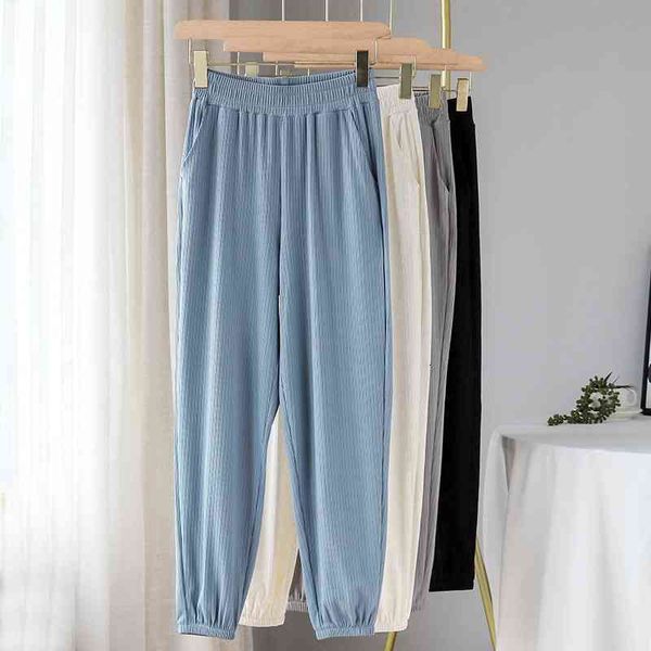 women's pants & capris summer loose casual solid ice silk bloomers korean fashion elastic waist sweatpants women ankle-length 6p2u, Black;white
women's pants & capris summer loose casual solid ice silk bloomers korean fashion elastic waist sweatpants women ankle-length 6p2u, Black;white