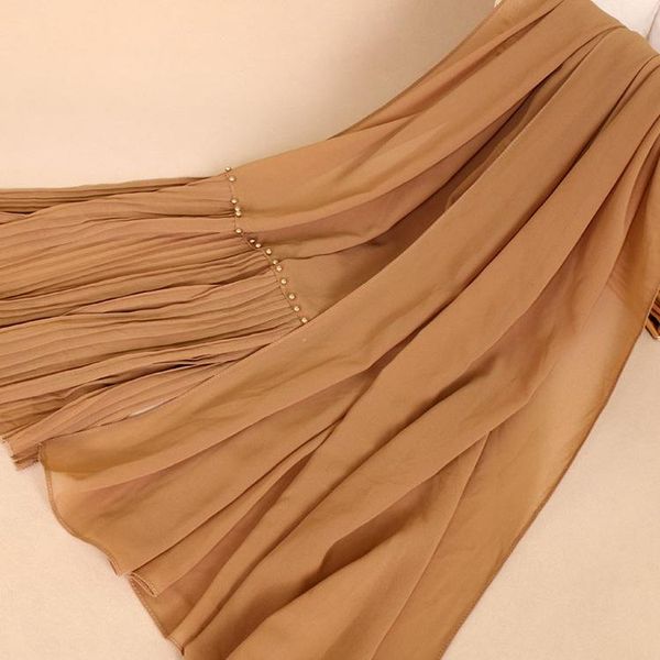 scarves pearl pleated chiffon ethnic wind women covering 2021 monochrome crushed splicing headdress yw53, Blue;gray
scarves pearl pleated chiffon ethnic wind women covering 2021 monochrome crushed splicing headdress yw53, Blue;gray