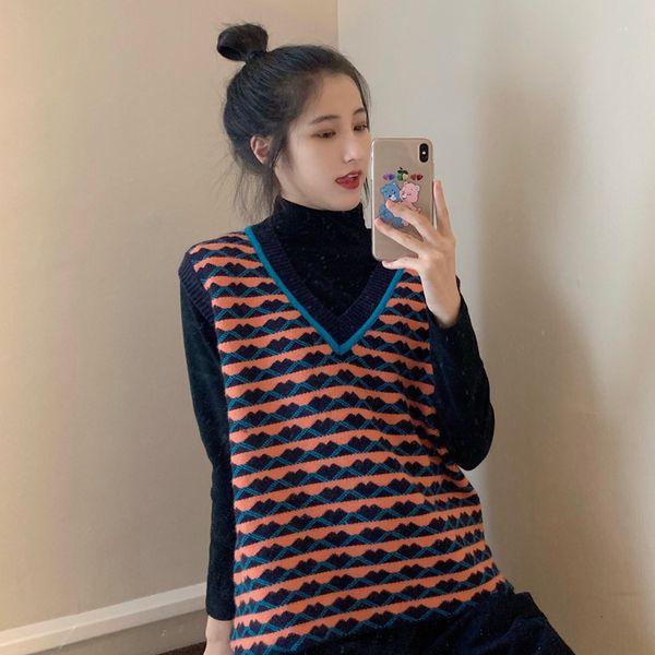 new 2021 spring autumn korean style v neck striped knitted sleeveless vest sweaters and pullovers womens (c9256) 70cm, White;black
new 2021 spring autumn korean style v neck striped knitted sleeveless vest sweaters and pullovers womens (c9256) 70cm, White;black