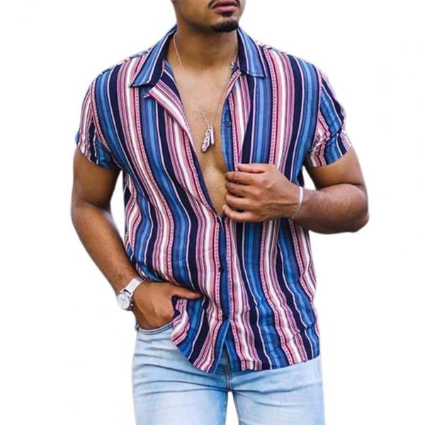 men's casual shirts short sleeve turn-down collar button men vintage striped print cardigan fashion mens shirt summer 2021, White;black
men's casual shirts short sleeve turn-down collar button men vintage striped print cardigan fashion mens shirt summer 2021, White;black