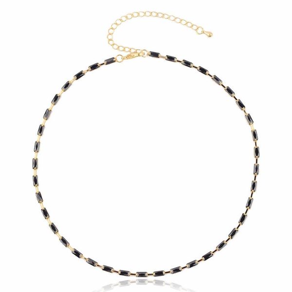 chokers 33+7cm baguette black cz tennis chain choker necklace adjusted size 18k gold colorful summer collar jewelry, Golden;silver
chokers 33+7cm baguette black cz tennis chain choker necklace adjusted size 18k gold colorful summer collar jewelry, Golden;silver