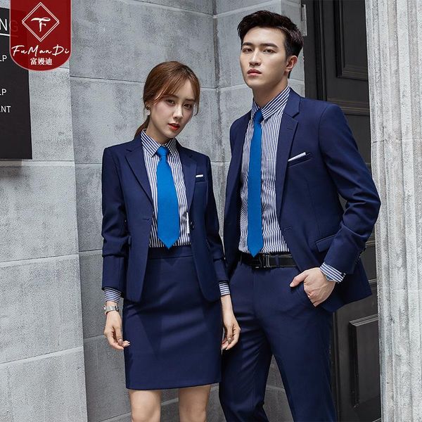two piece dress 2021 suit coverall suits men and women fashion clothes with el front desk business attire interview, White
two piece dress 2021 suit coverall suits men and women fashion clothes with el front desk business attire interview, White