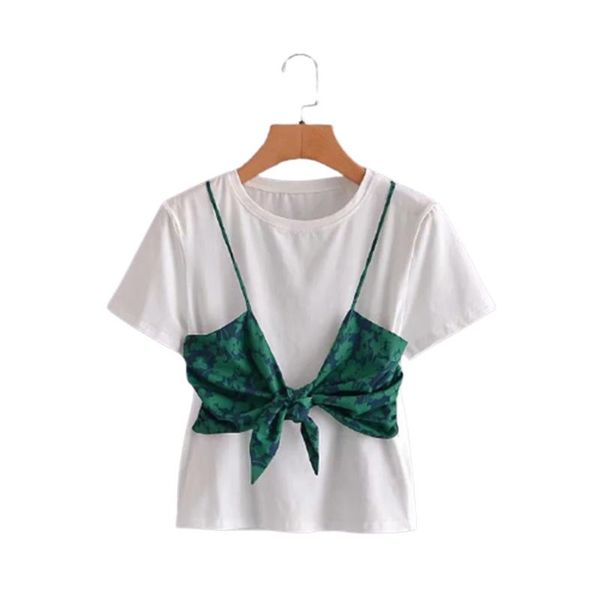 women's t-shirt bbwm2021 summer hit color bow woman chic fake two piece patchwork design t shirt sweet fresh tee, White
women's t-shirt bbwm2021 summer hit color bow woman chic fake two piece patchwork design t shirt sweet fresh tee, White