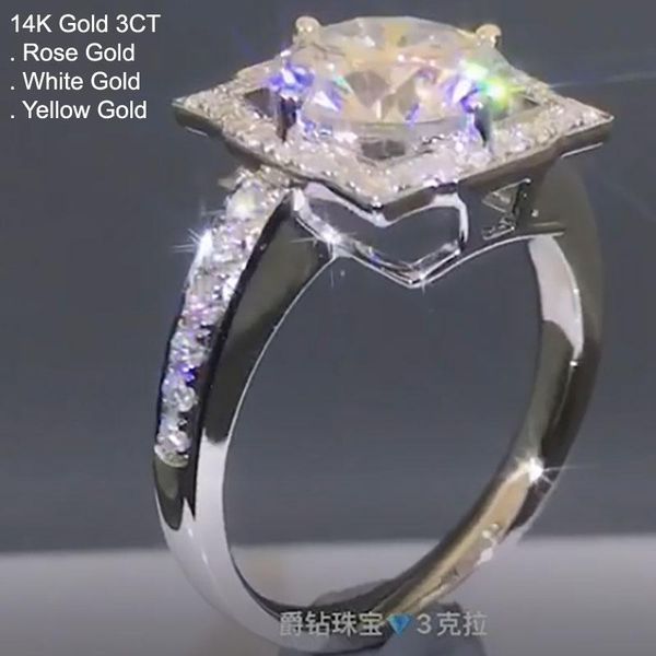 cluster rings 14k white gold 3 moissanite diamond ring women round square luxury wedding party engagement anniversary ct d color, Golden;silver
cluster rings 14k white gold 3 moissanite diamond ring women round square luxury wedding party engagement anniversary ct d color, Golden;silver