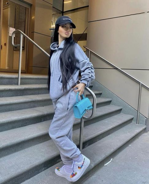 women's tracksuits two pieces set spring casual tracksuit women sets oversized hooded long sleeve sweatshirt hoodie sport pants lady su, Gray
women's tracksuits two pieces set spring casual tracksuit women sets oversized hooded long sleeve sweatshirt hoodie sport pants lady su, Gray
