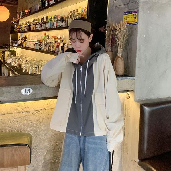 women's jackets long sleeve clothing streetwear korean style patchwork cardigans hooded zipper fashion brand spring autumn, Black;brown
women's jackets long sleeve clothing streetwear korean style patchwork cardigans hooded zipper fashion brand spring autumn, Black;brown