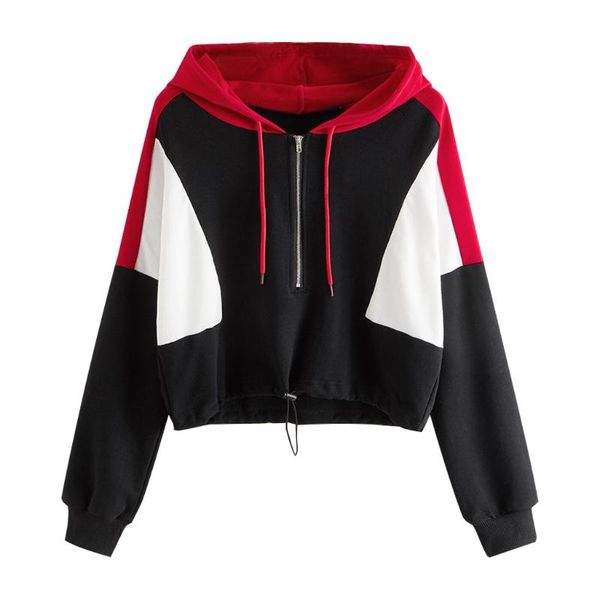 women's hoodies & sweatshirts women clothing sweats warm zip drawstring hoodie sweatshirt cut and sew panel half sudadera mujer, Black
women's hoodies & sweatshirts women clothing sweats warm zip drawstring hoodie sweatshirt cut and sew panel half sudadera mujer, Black