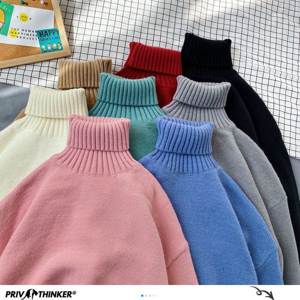 new 2021 privathinker autumn winter turtleneck sweater for women 8 solid color knitted sweaters korean female casual pullover c7rn, White;black
new 2021 privathinker autumn winter turtleneck sweater for women 8 solid color knitted sweaters korean female casual pullover c7rn, White;black
