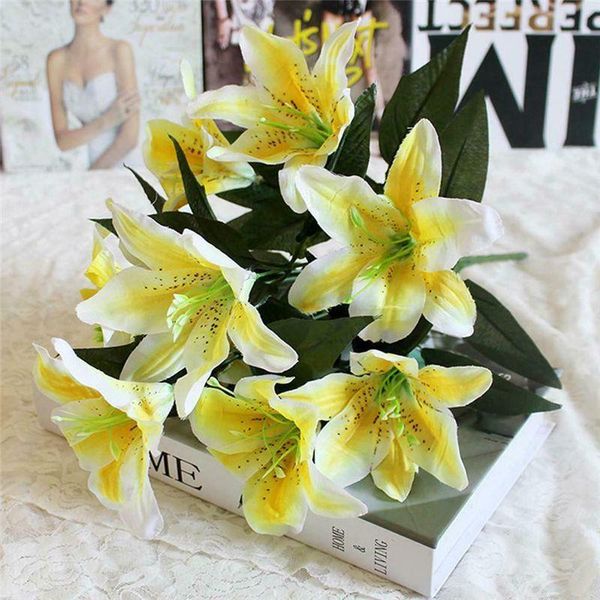 decorative flowers & wreaths 10 heads silk flower artificial lily bouquet wedding home party decoration european multicolor fake bridal
decorative flowers & wreaths 10 heads silk flower artificial lily bouquet wedding home party decoration european multicolor fake bridal