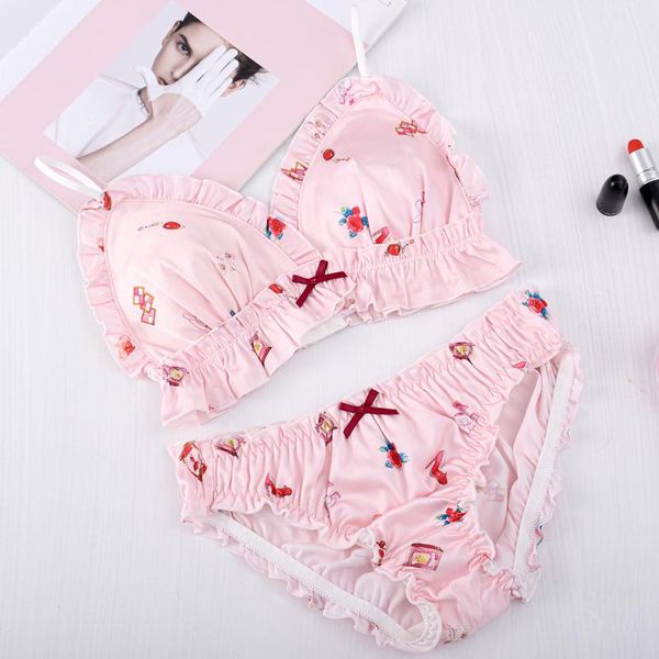 bras sets kawaii sweet lolita women's strawberry peach flowers print bra & panties lingerie set bow japanese bikini underwear women, Red;black
bras sets kawaii sweet lolita women's strawberry peach flowers print bra & panties lingerie set bow japanese bikini underwear women, Red;black