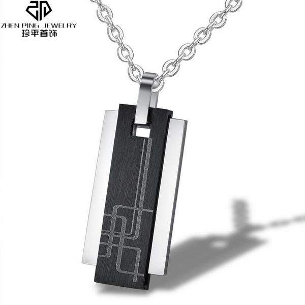 pendant necklaces fashion black 316l stainless steel luxury men jewelry with, Silver
pendant necklaces fashion black 316l stainless steel luxury men jewelry with, Silver