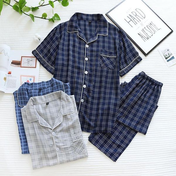men's sleepwear 2021 pajama summer short-sleeved trousers thin people cotton home set artificial clothing two-piece, Black;brown
men's sleepwear 2021 pajama summer short-sleeved trousers thin people cotton home set artificial clothing two-piece, Black;brown