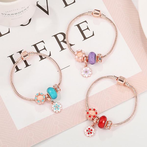 link, chain 3 types women fanshion 100% origional gelang tangan bracelet spot jewelry girl rose gold pink dazzling flower beads, Black
link, chain 3 types women fanshion 100% origional gelang tangan bracelet spot jewelry girl rose gold pink dazzling flower beads, Black