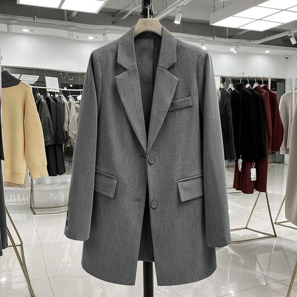 women's suits & blazers superaen suit jacket 2021 spring and autumn solid all match loose full single breasted blazer women, White;black
women's suits & blazers superaen suit jacket 2021 spring and autumn solid all match loose full single breasted blazer women, White;black