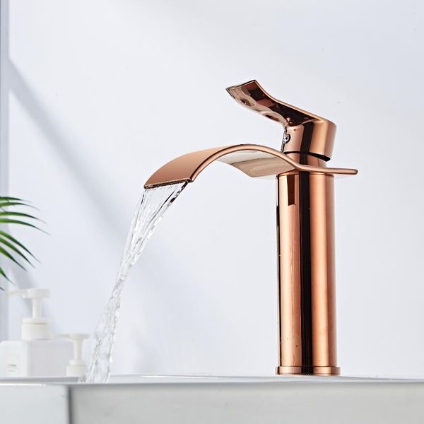 2021 new rose gold waterfall brass bathroom basin mixer tap and cold sink faucet yihz
2021 new rose gold waterfall brass bathroom basin mixer tap and cold sink faucet yihz