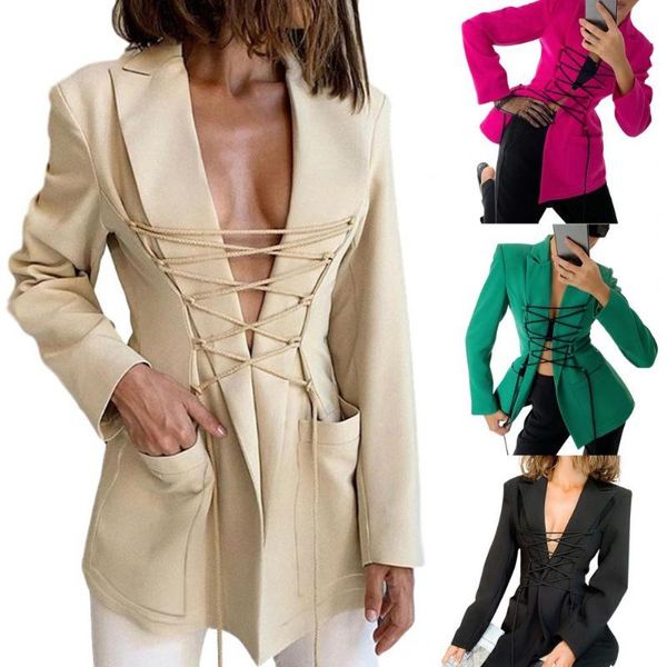women's suits & blazers drop office lady blazer solid color pockets spring autumn turndown collar bandage jacket coat streetwear, White;black
women's suits & blazers drop office lady blazer solid color pockets spring autumn turndown collar bandage jacket coat streetwear, White;black
