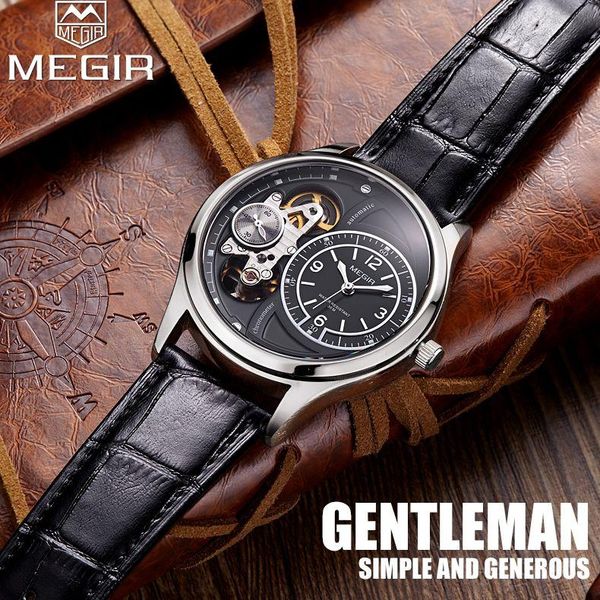 wristwatches megir 2021 men's watch fashion automatic mechanical watches leather business hollow tourbillon clock reloj hombre, Slivery;brown
wristwatches megir 2021 men's watch fashion automatic mechanical watches leather business hollow tourbillon clock reloj hombre, Slivery;brown