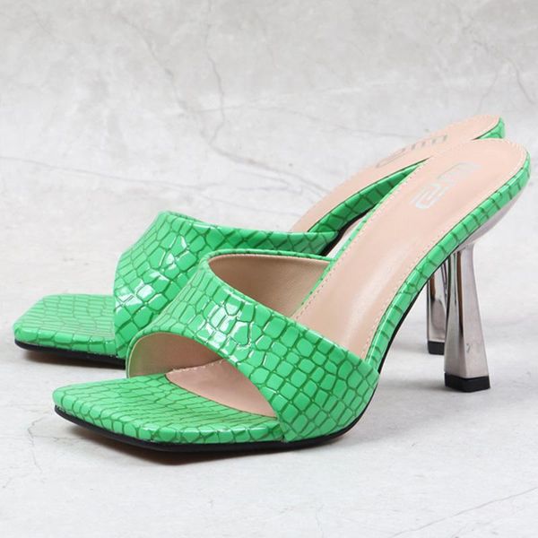 slippers 2021 summer women 9cm high heels slides open toe serpentine mules blue green designer platform outside prom shoes, Black
slippers 2021 summer women 9cm high heels slides open toe serpentine mules blue green designer platform outside prom shoes, Black