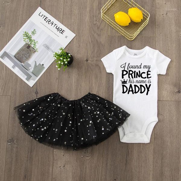 found my prince his name is daddy infant born girls clothes sets funny toddler romper tutu skirt short sleeved set clothing, White
found my prince his name is daddy infant born girls clothes sets funny toddler romper tutu skirt short sleeved set clothing, White