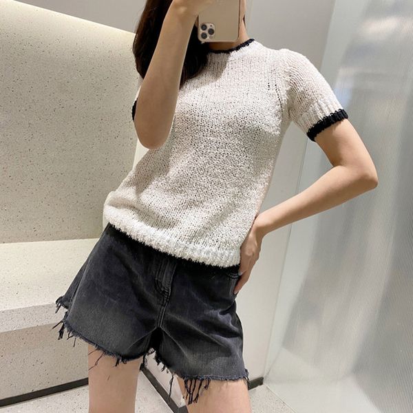 2021 new primavera vero de malha camisola senhora manga curta o-pescoo cor retalhos malhas camiseta feminina pulver md2r, White;black
2021 new primavera vero de malha camisola senhora manga curta o-pescoo cor retalhos malhas camiseta feminina pulver md2r, White;black