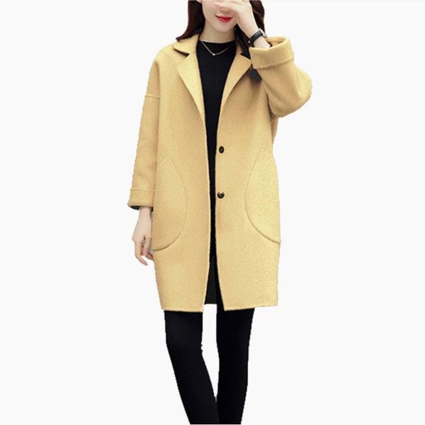 mid-long slim outerwear 2021 new women overcoat casual wool coat autumn winter jacket elegant blend, Black
mid-long slim outerwear 2021 new women overcoat casual wool coat autumn winter jacket elegant blend, Black