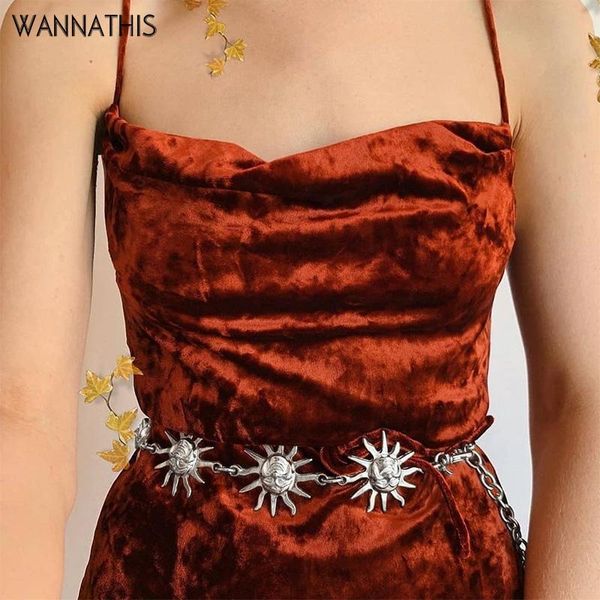 belts punk sun metal fashion women vintage high waist chain gothic sliver pendant female straps, Black;brown
belts punk sun metal fashion women vintage high waist chain gothic sliver pendant female straps, Black;brown